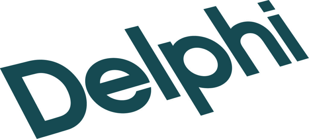 Delphi logo morkbla vanlig