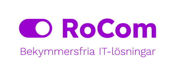 rocom screen logo tagline purple on transp